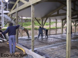 Construction de l'eco-vivarium: dalle beton