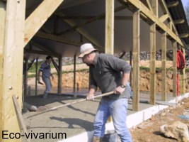 Construction de l'eco-vivarium: dalle beton