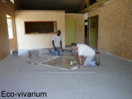 Construction de l'eco-vivarium: carrelage